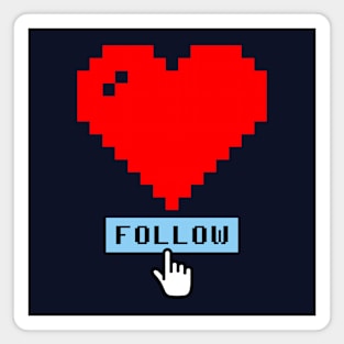 8 bit Pixel Valentine Cute Heart Social Media Love Lessons Magnet